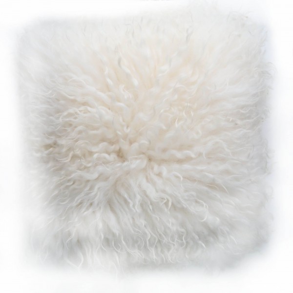 Maison Thuret - Coussin En Peau De Mouton Islandais Frisé Blanc